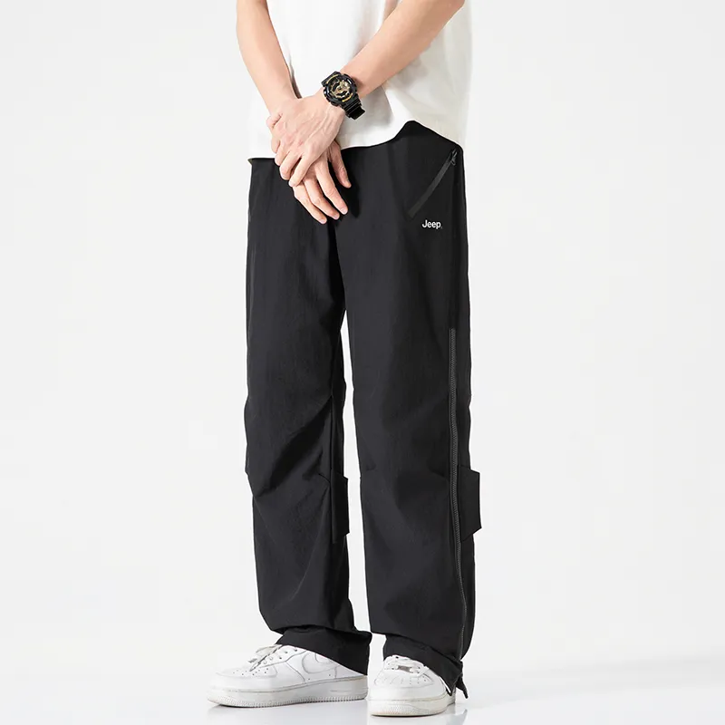 Jeep Individual Lace Up Straight Fit Casual Pants Unisex-164
