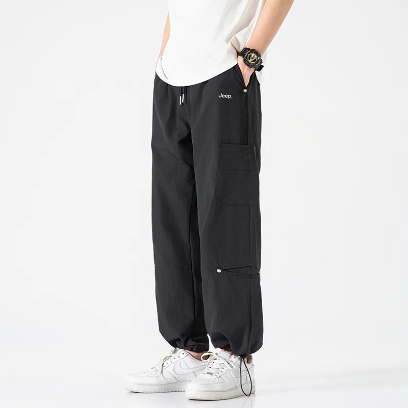 Jeep Individual Lace Up Straight Fit Casual Pants Unisex-88