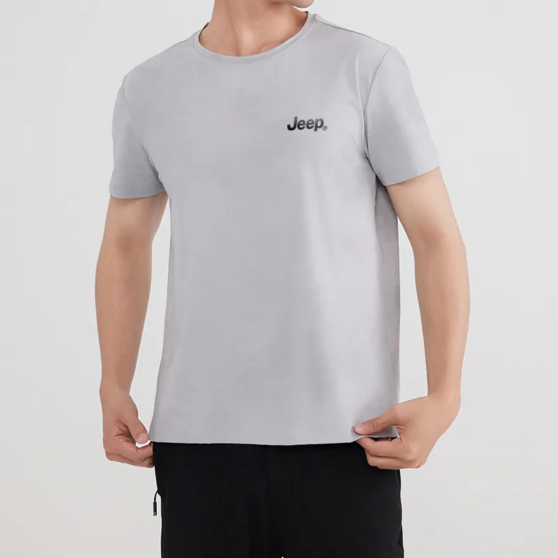 Jeep Summer Sports Running Loose Fit Crew Neck Breathable Drop Shoulder Short Sleeved T Shirts Unisex-12