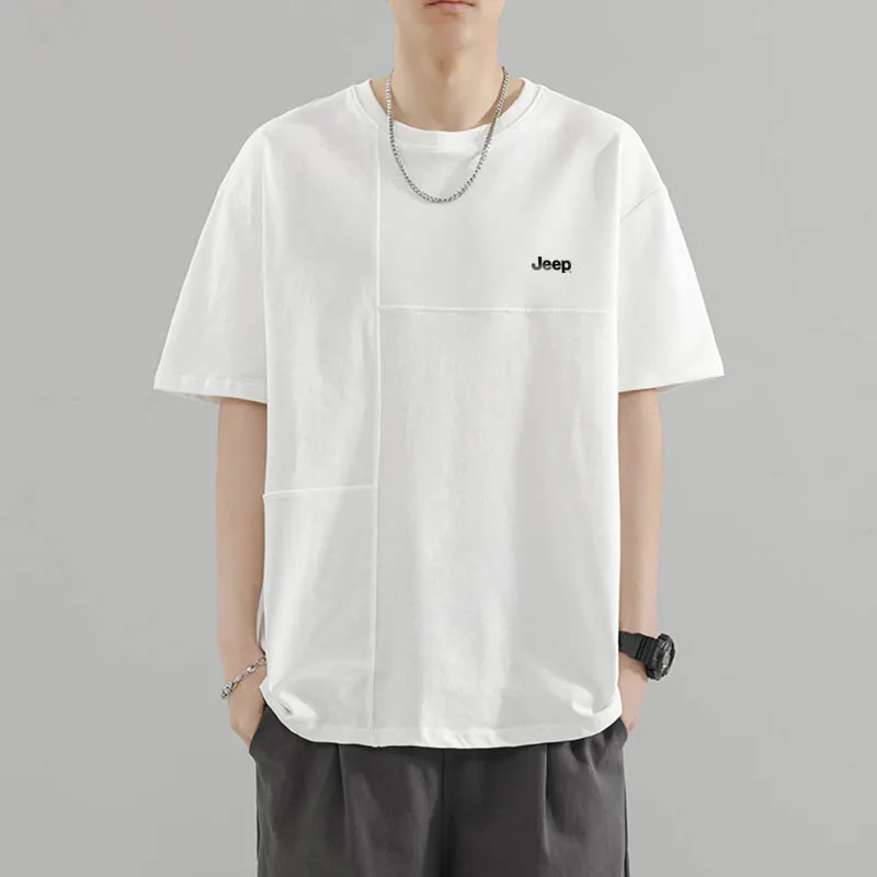 Jeep Casual Loose Fit Pullover Crew Neck Short Sleeved T Shirts Unisex-2