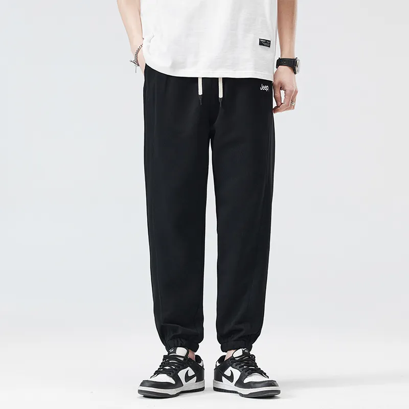 Jeep Elastic Straight Fit Elastic Cuff Lace Up Casual Pants Unisex-58