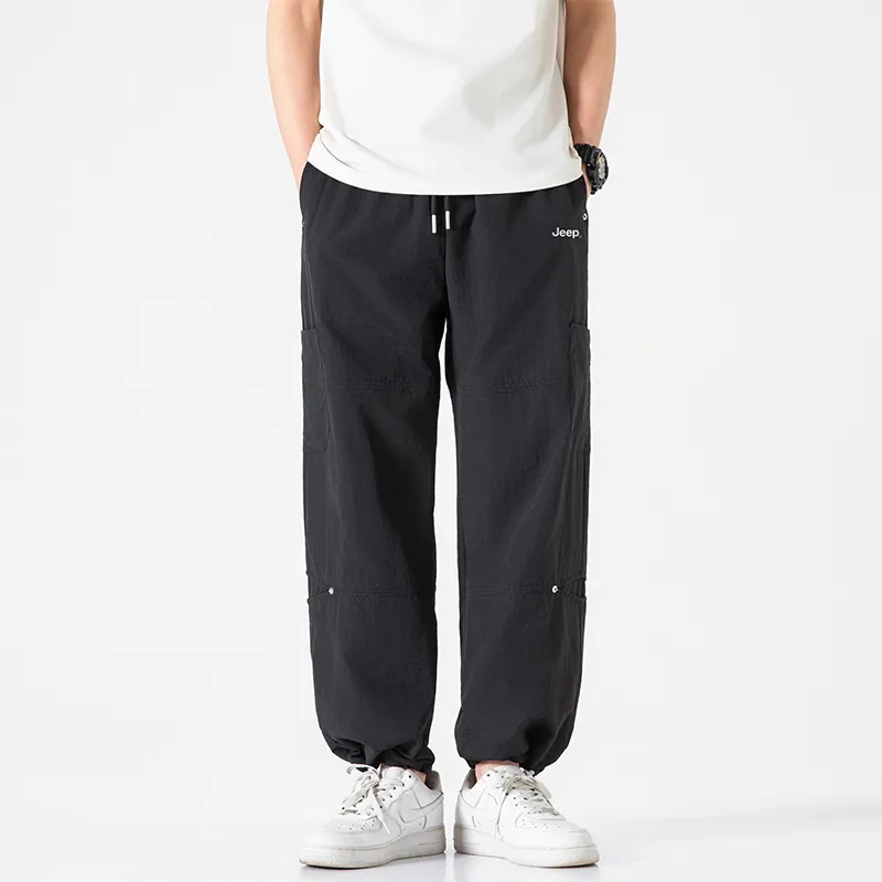 Jeep Individual Lace Up Straight Fit Casual Pants Unisex-87
