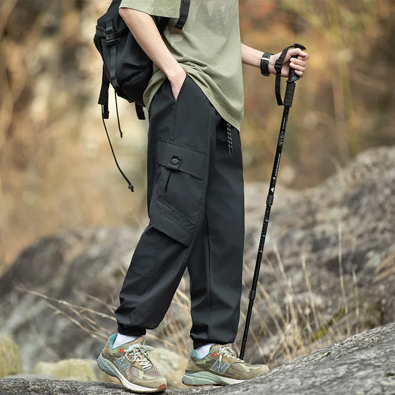 Jeep Elastic Cuff Loose Fit Workwear Sweatpants Casual Windbreaker Pants Unisex-5