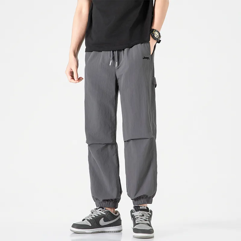 Jeep Individual Lace Up Straight Fit Casual Pants Unisex-215