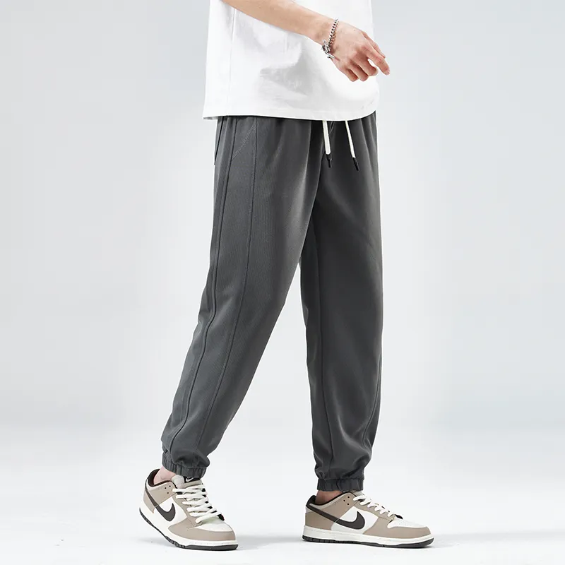 Jeep Elastic Straight Fit Elastic Cuff Lace Up Casual Pants Unisex-22