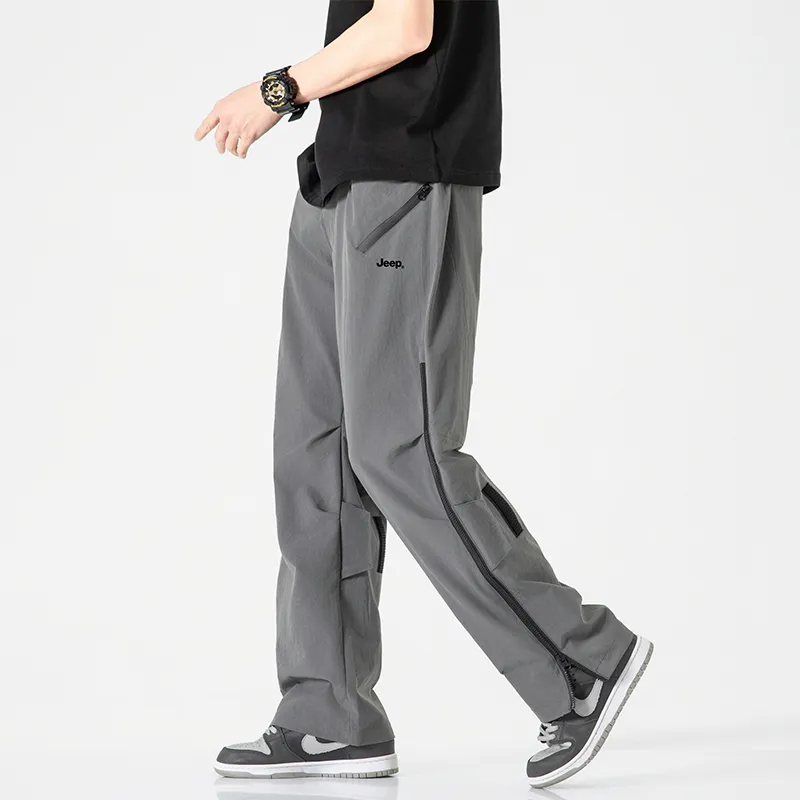 Jeep Individual Lace Up Straight Fit Casual Pants Unisex-156