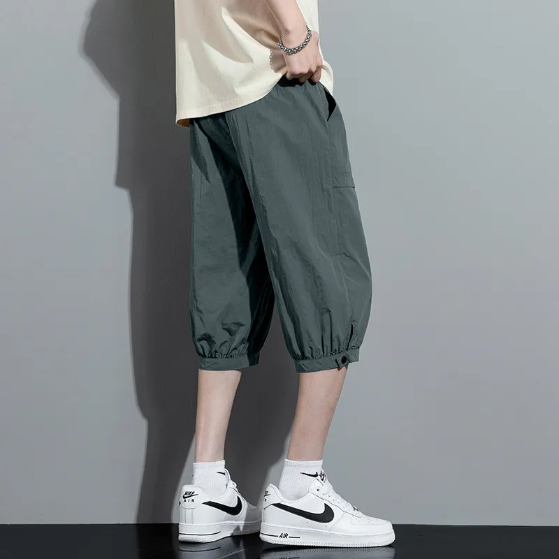 Jeep Mid Rise Lace Up 7/8 Casual Shorts Unisex-9