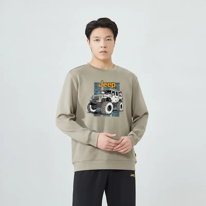 Jeep Pullover Long Sleeved Crew Neck Sweatshirt Unisex-14
