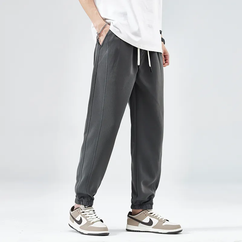 Jeep Elastic Straight Fit Elastic Cuff Lace Up Casual Pants Unisex-21