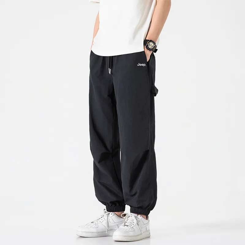 Jeep Individual Lace Up Straight Fit Casual Pants Unisex-222