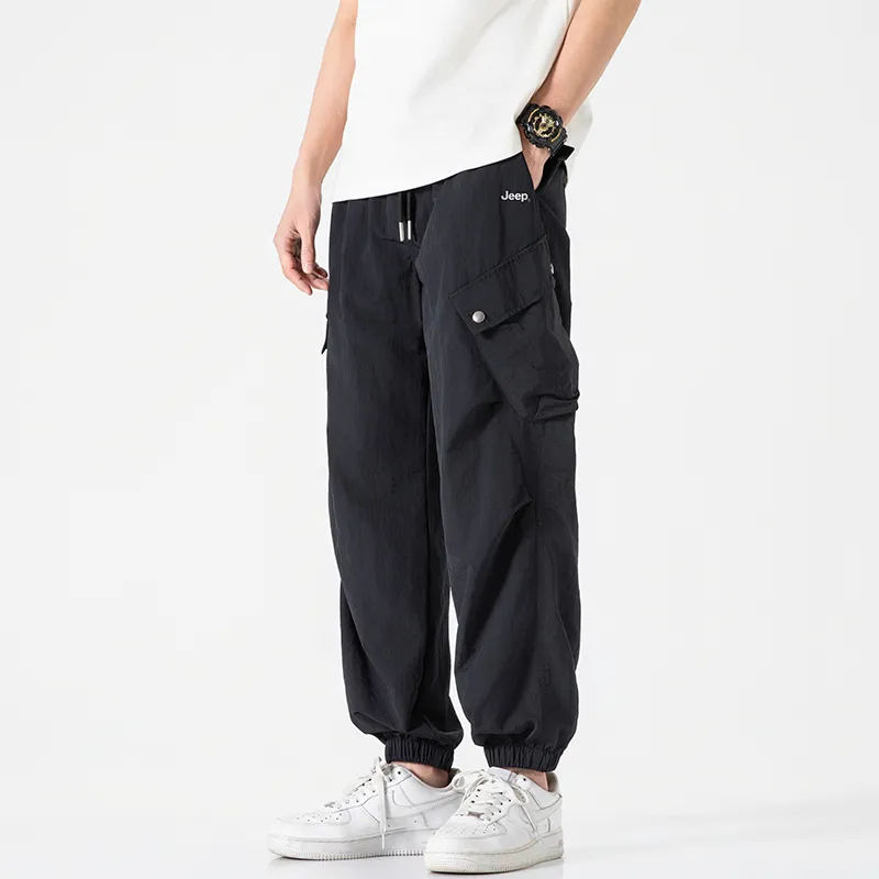 Jeep Individual Lace Up Straight Fit Casual Pants Unisex-47