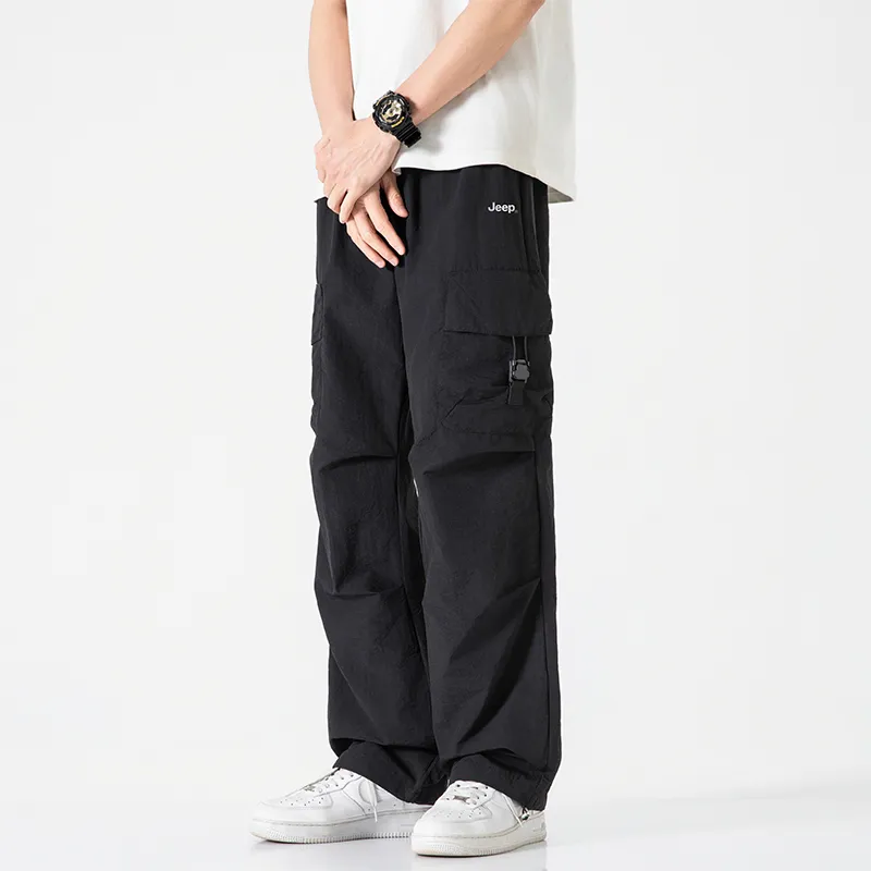 Jeep Individual Lace Up Straight Fit Casual Pants Unisex-116