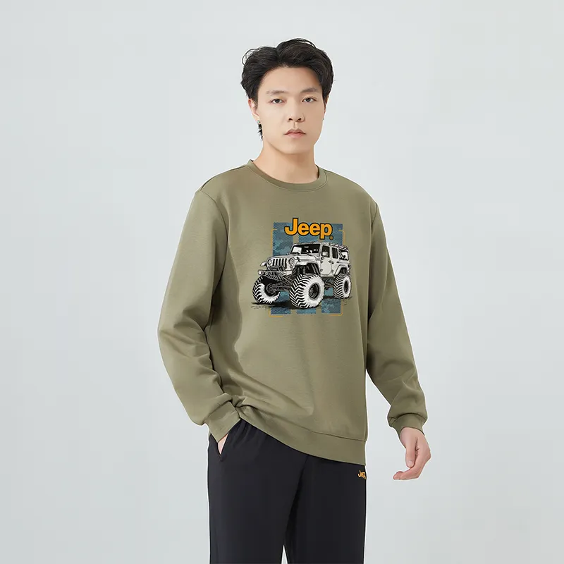 Jeep Pullover Long Sleeved Crew Neck Sweatshirt Unisex-20