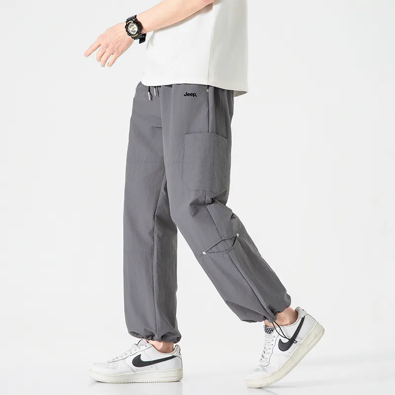 Jeep Individual Lace Up Straight Fit Casual Pants Unisex-78
