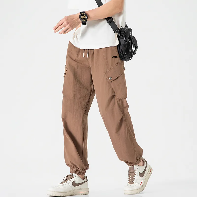 Jeep Individual Lace Up Straight Fit Casual Pants Unisex-27