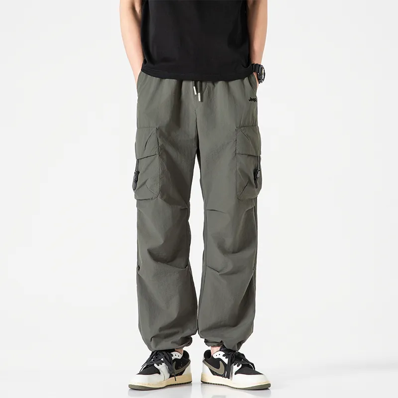 Jeep Individual Lace Up Straight Fit Casual Pants Unisex-95