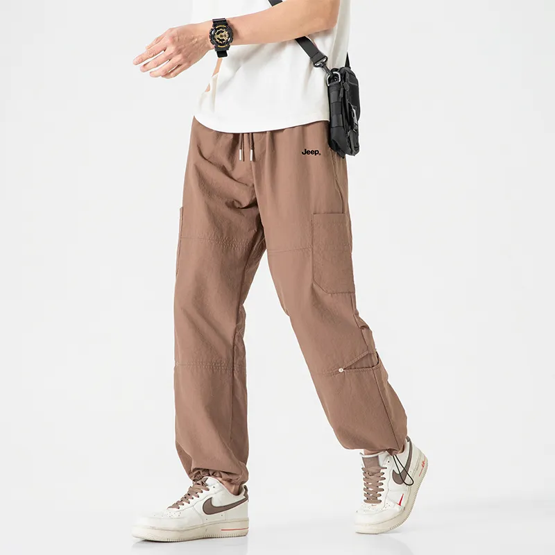 Jeep Individual Lace Up Straight Fit Casual Pants Unisex-69