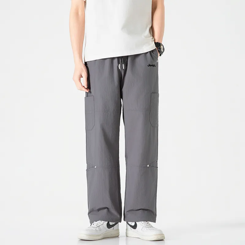 Jeep Individual Lace Up Straight Fit Casual Pants Unisex-72