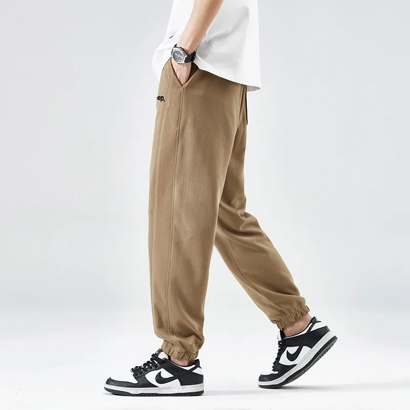 Jeep Elastic Straight Fit Elastic Cuff Lace Up Casual Pants Unisex-40