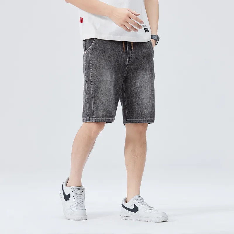 Jeep Lace Up Knee Length Denim Shorts Unisex-11