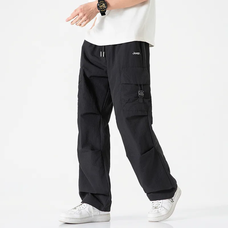 Jeep Individual Lace Up Straight Fit Casual Pants Unisex-114
