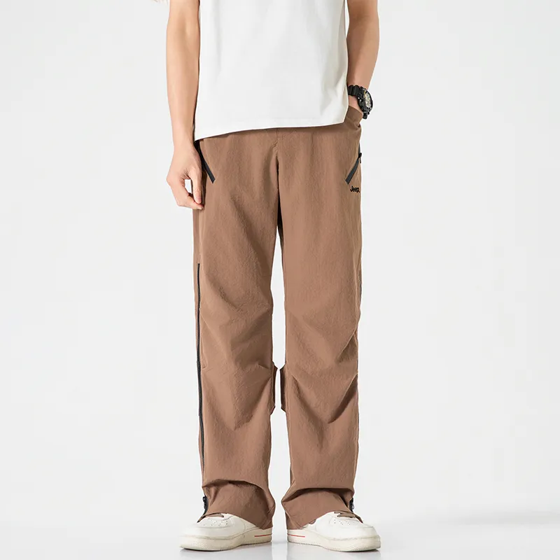 Jeep Individual Lace Up Straight Fit Casual Pants Unisex-148
