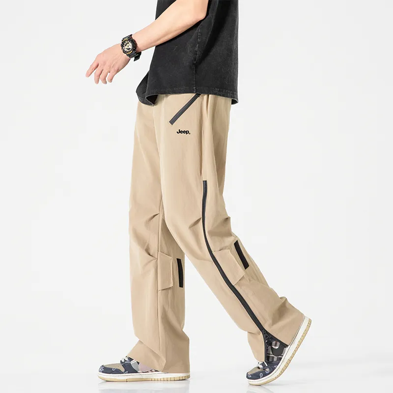 Jeep Individual Lace Up Straight Fit Casual Pants Unisex-138