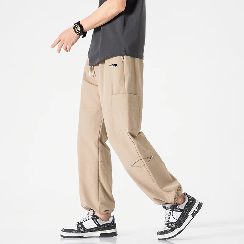 Jeep Individual Lace Up Straight Fit Casual Pants Unisex-59