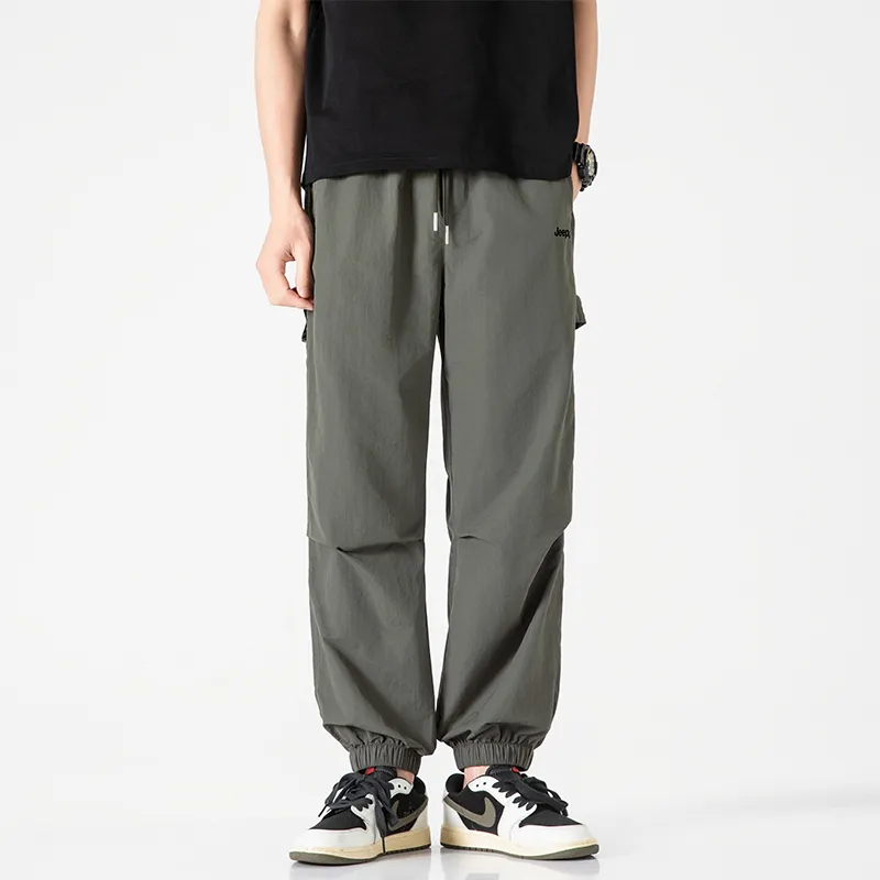 Jeep Individual Lace Up Straight Fit Casual Pants Unisex-185