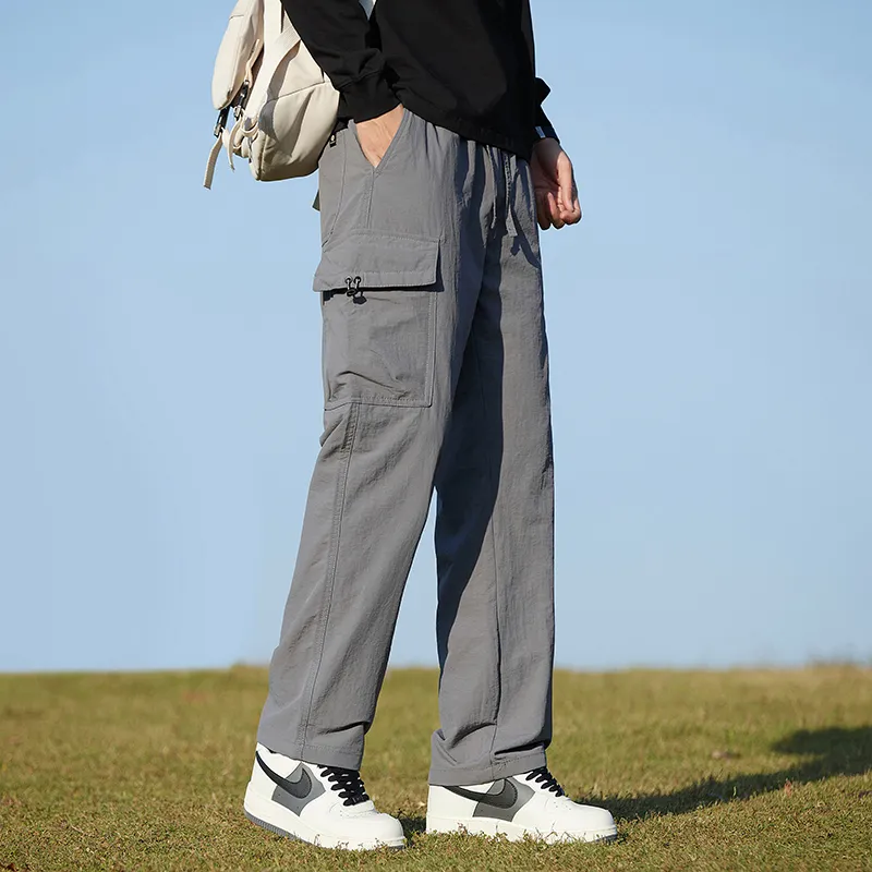 Jeep Loose Fit Straight Fit Draped Wide Leg Casual Pants Unisex-19