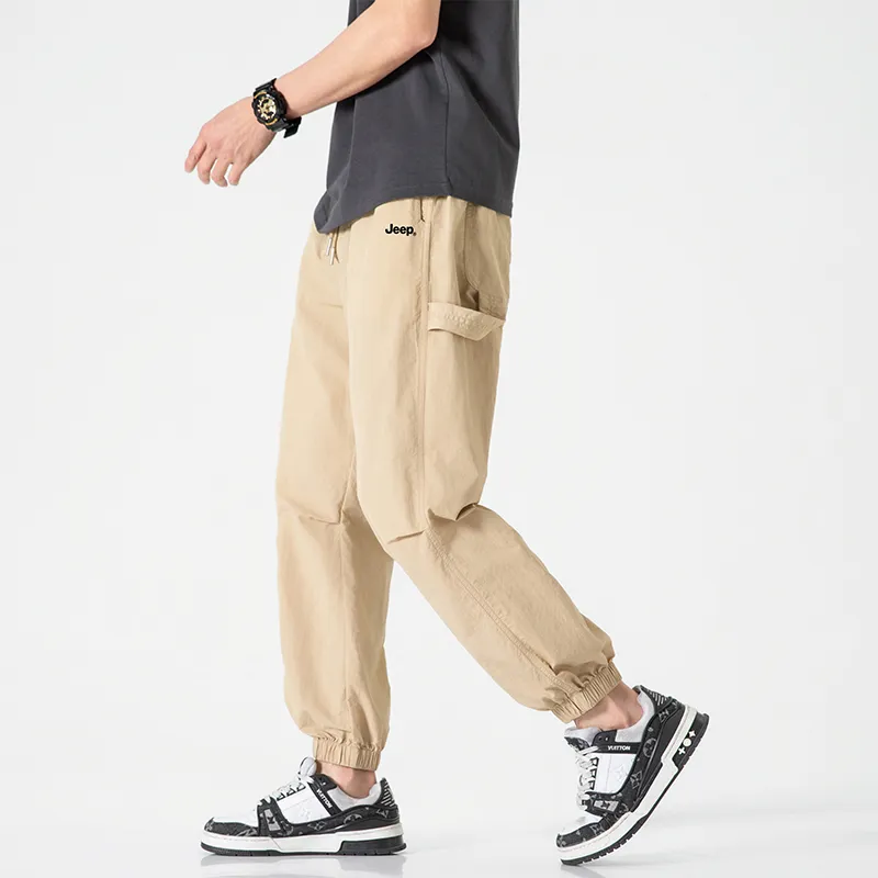Jeep Individual Lace Up Straight Fit Casual Pants Unisex-208