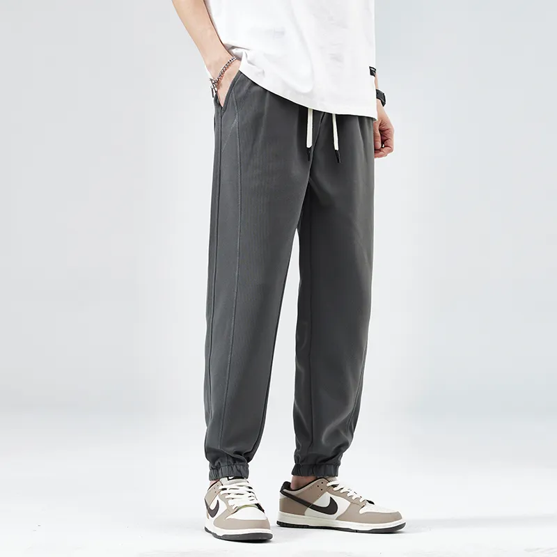 Jeep Elastic Straight Fit Elastic Cuff Lace Up Casual Pants Unisex-20
