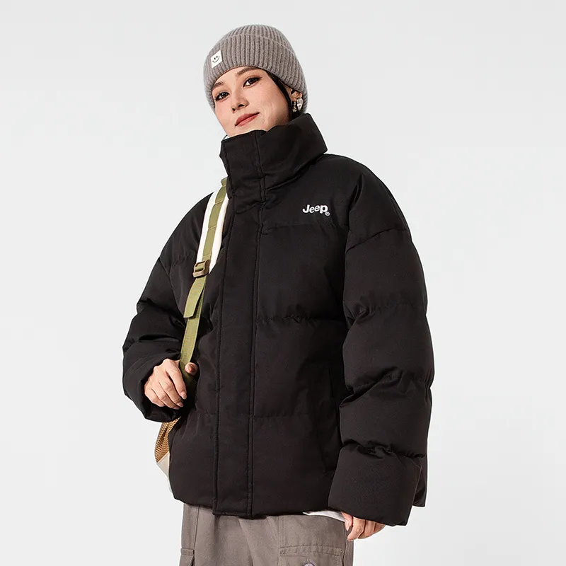 Jeep Zip Closure Stand Collar Warm Thickened Coat Puffer Jacket Unisex-2