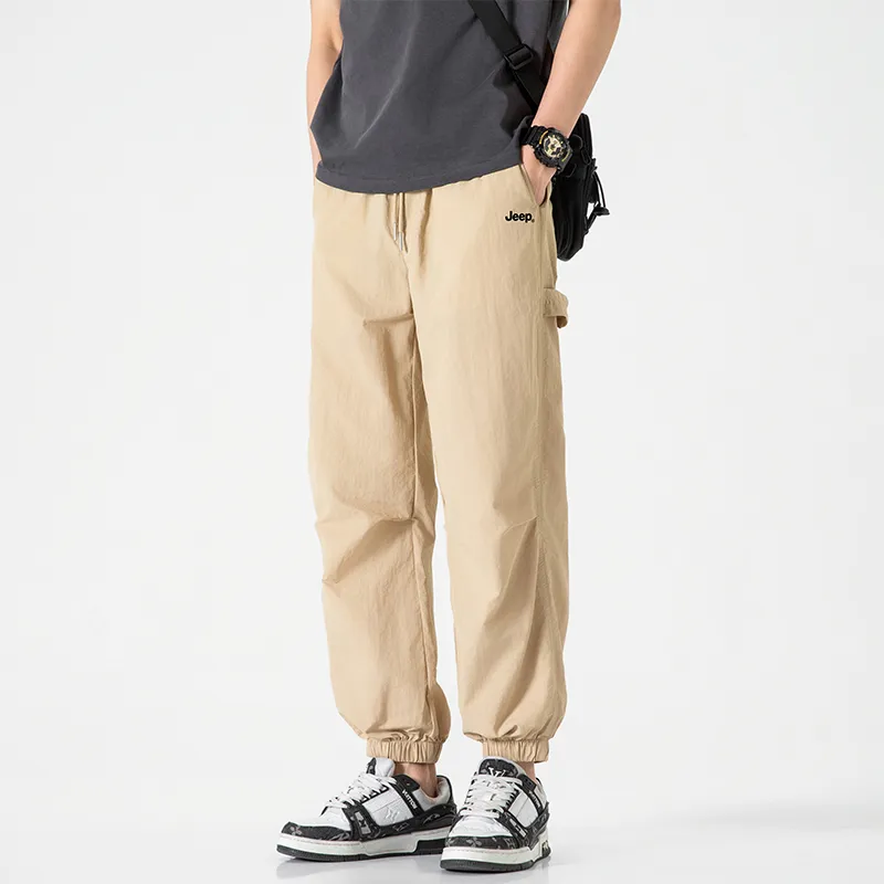 Jeep Individual Lace Up Straight Fit Casual Pants Unisex-209