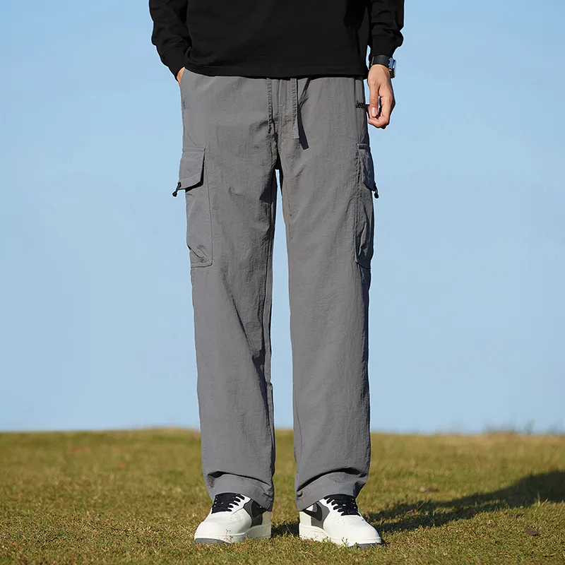 Jeep Loose Fit Straight Fit Draped Wide Leg Casual Pants Unisex-16