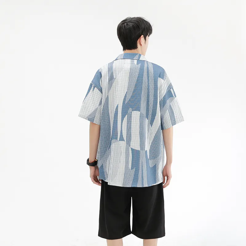 Jeep Casual Loose Fit Short Sleeved Lapel Shirt Unisex-6