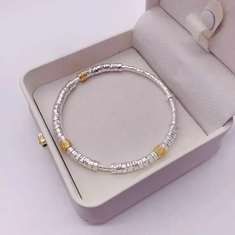 AITAO Sterling Silver Bangle 999 Fine Silver Women's-3