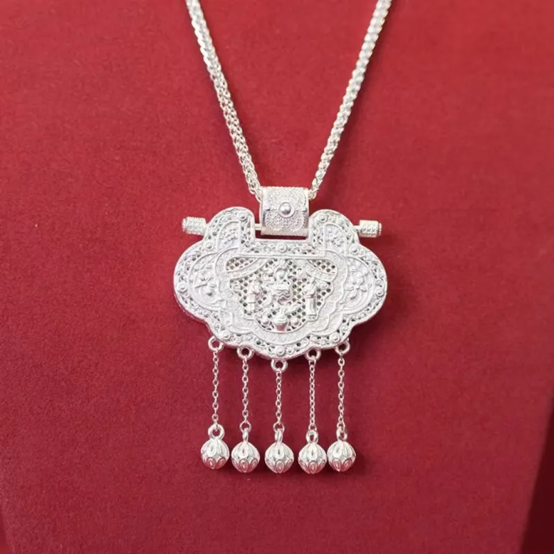 AITAO Pure Silver Pendant 999 Fine Silver Unisex-2