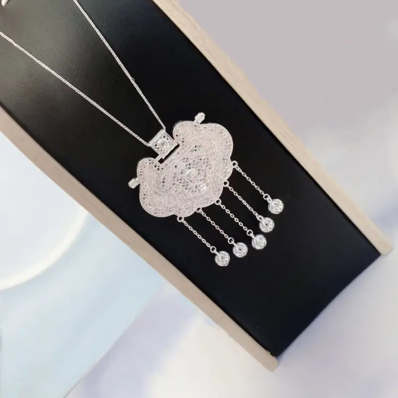 AITAO Pure Silver Pendant 999 Fine Silver Unisex-1