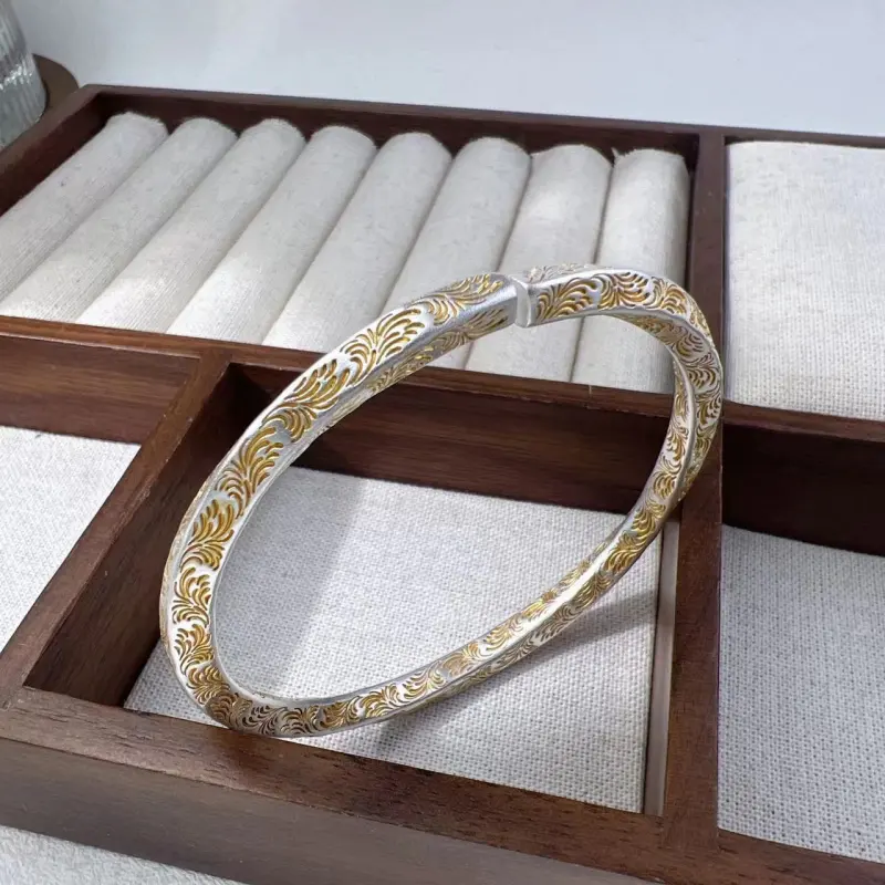 AITAO 999 Fine Silver Bangles Women's-2