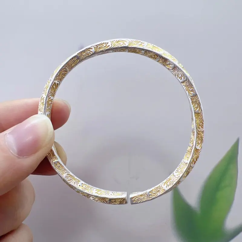 AITAO 999 Fine Silver Bangles Women's-4