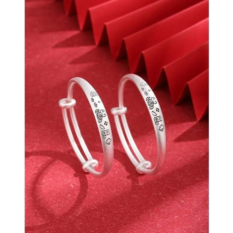 AITAO Foot Silver Bracelet 999 Fine Silver Women's-4