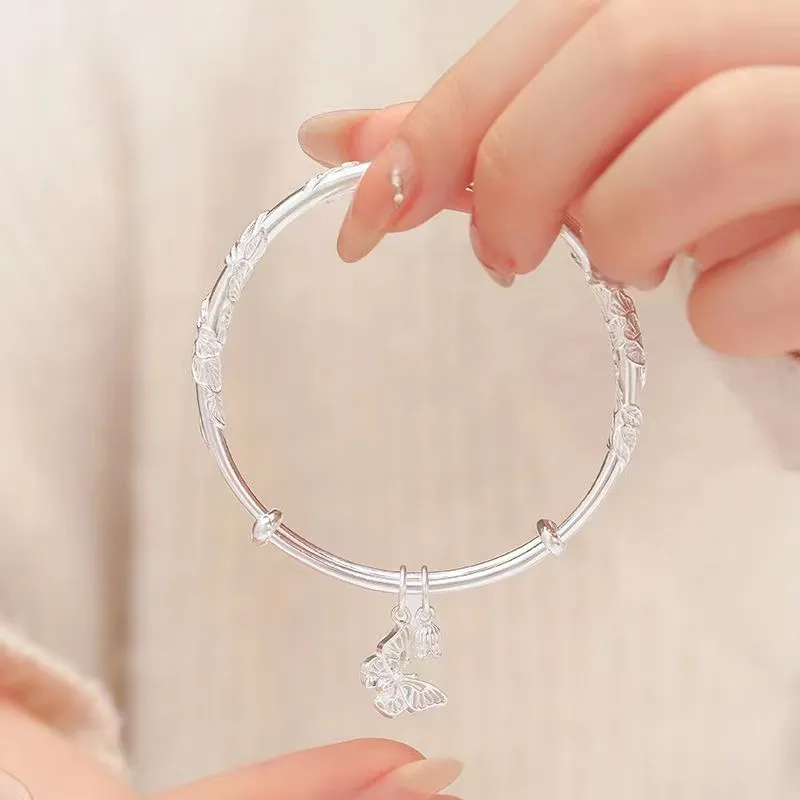 AITAO Foot Silver Bracelet 999 Fine Silver Women's-1