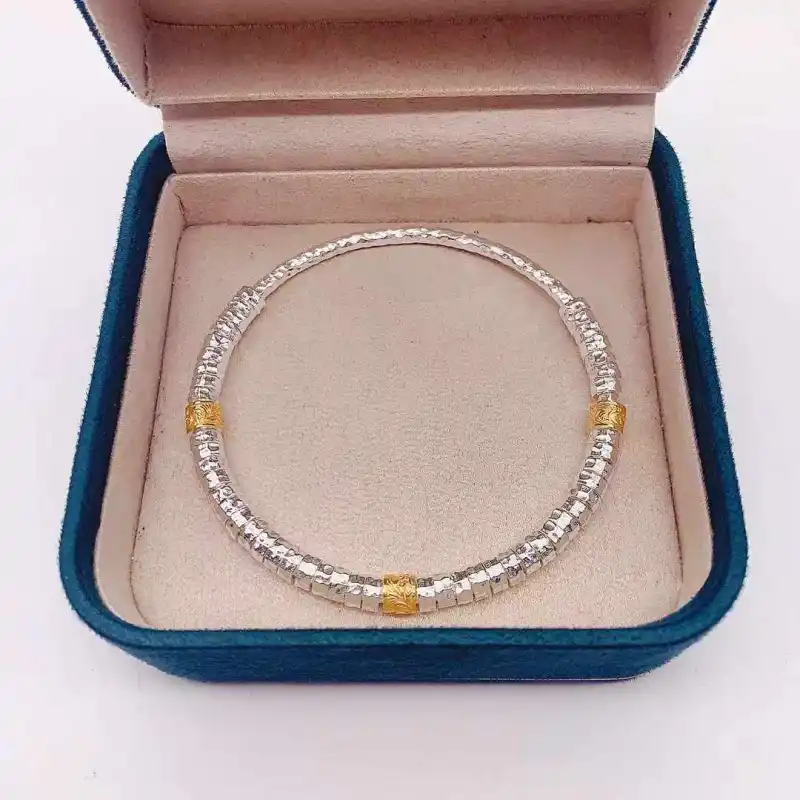 AITAO Sterling Silver Bangle 999 Fine Silver Women's-2
