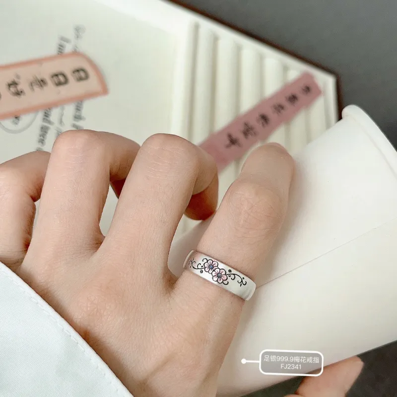 AITAO 999 Fine Silver Full Silver Ring Women's-3