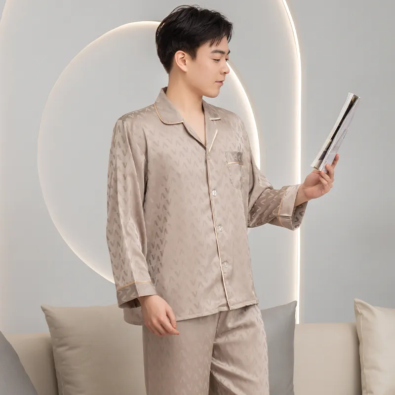 Shanghai Story Pajama Set Men's Light Coffee-6