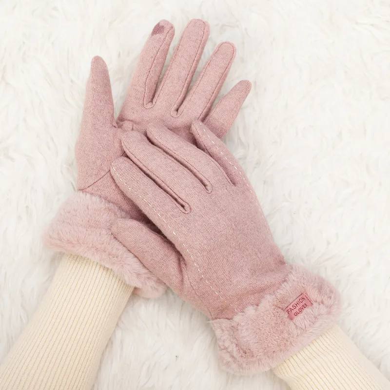 Shanghai Story Wool Blend Knit Gloves Women's-3