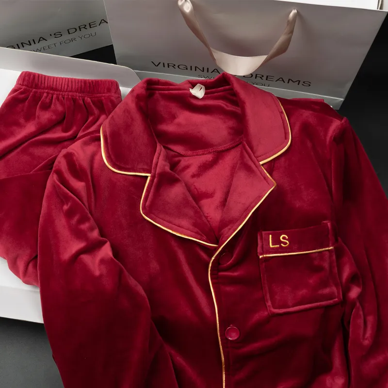 Shanghai Story Pajama Set Unisex 2 Piece Set Burgundy-4