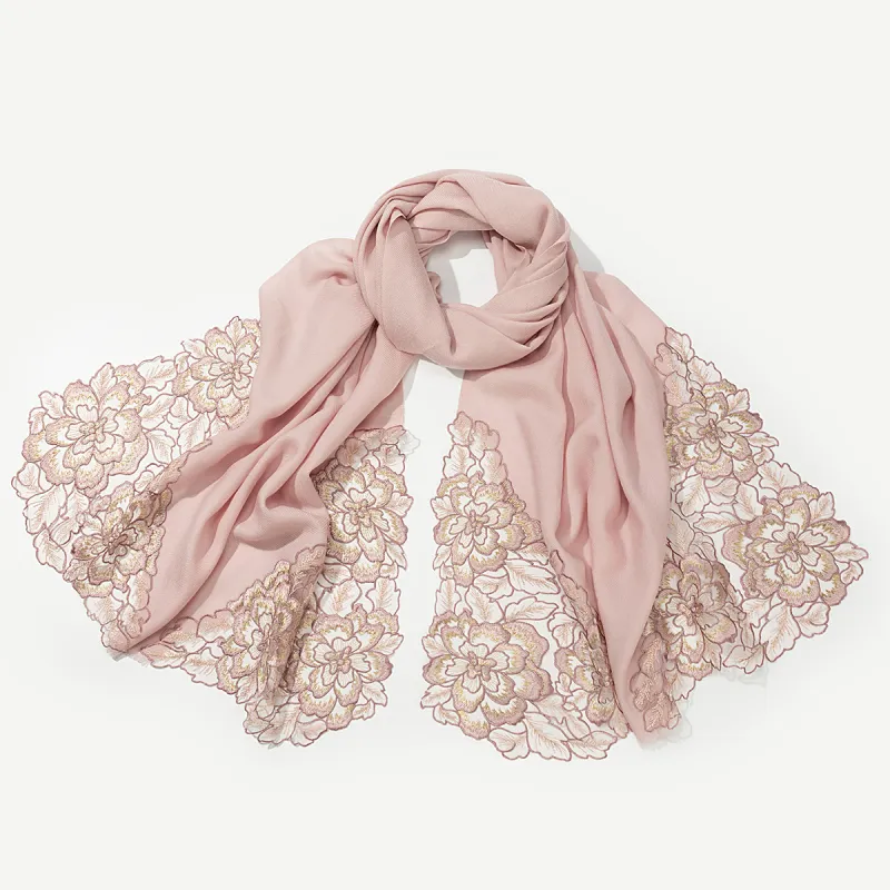 Shanghai Story 100% Sheep Wool Shawls Women's Fragrance Collection 3 Colors Available-17