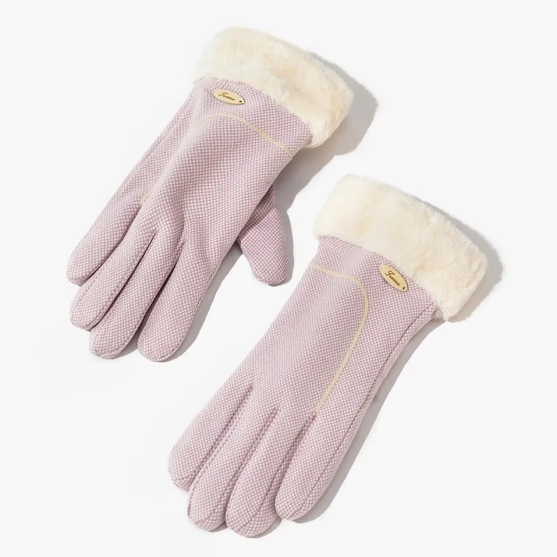 Shanghai Story Polyester Knit Gloves Women's 6 Colors-2